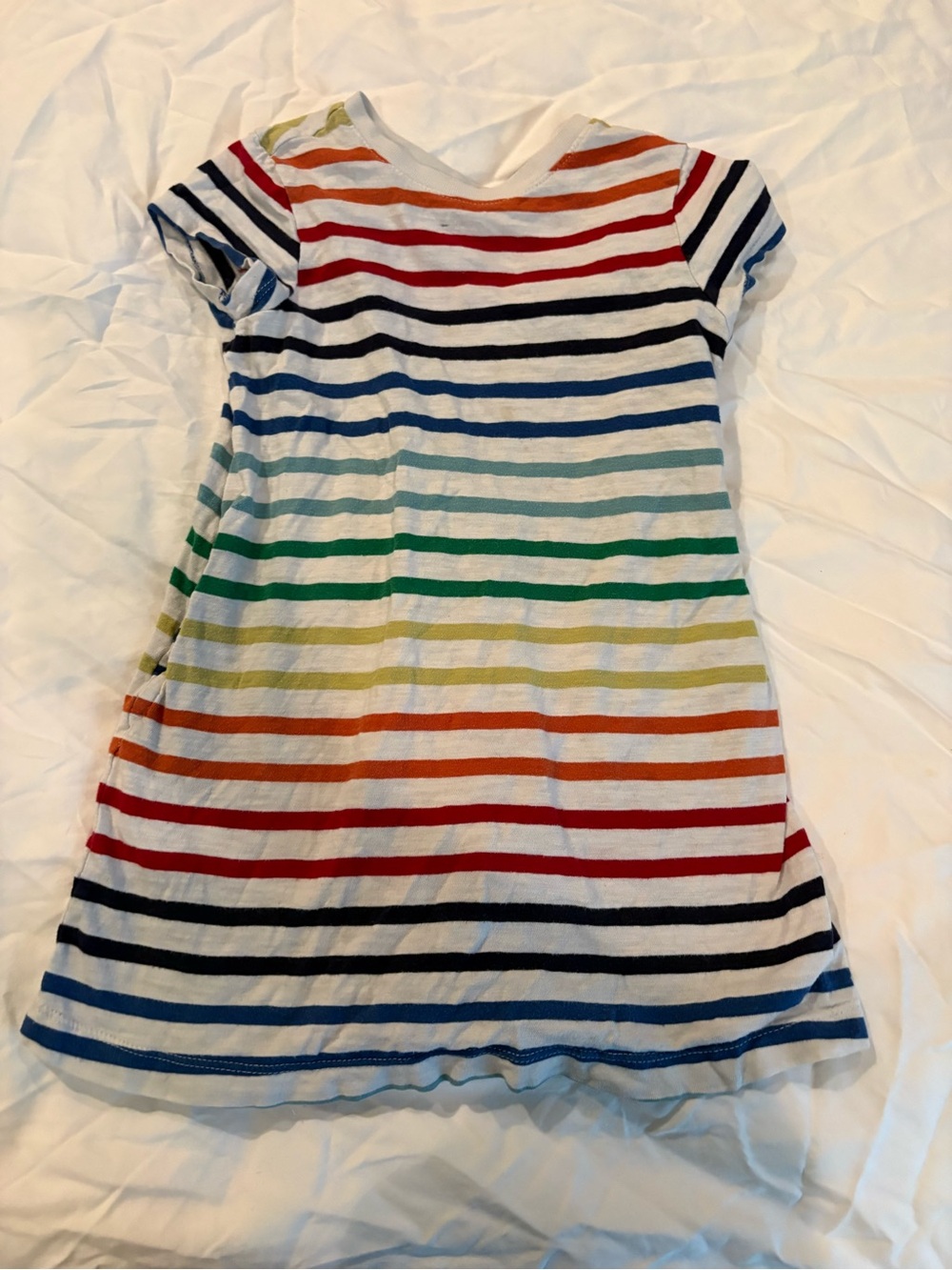 Girls Primarg  Short Sleeve Rainbow Stripe Dress/Tunic